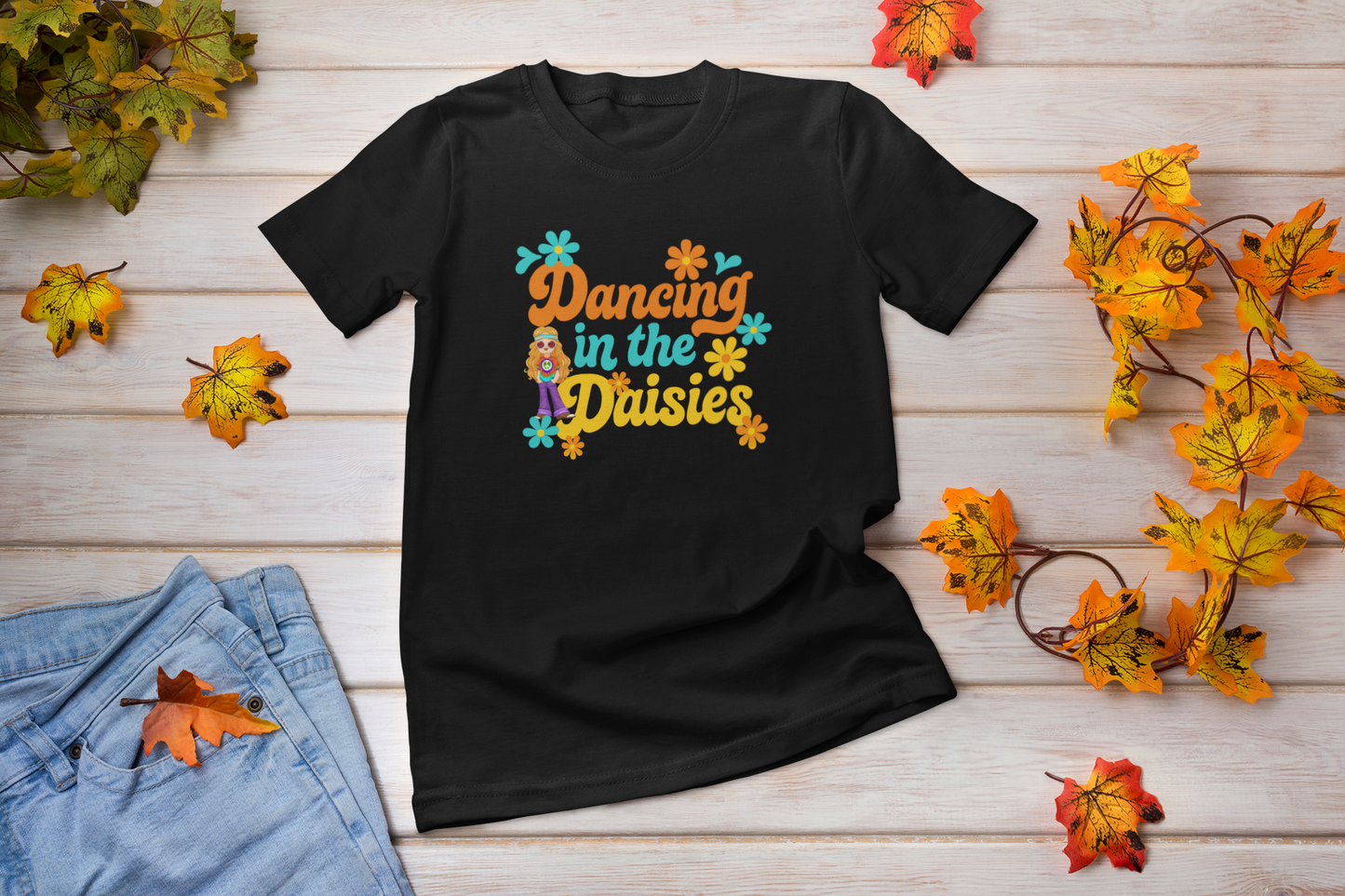 Dancing in the Daisies Tee, Unisex Heavy Cotton Shirt, Boho Floral Graphic T-Shirt, Nature Lover Gift, Casual Summer Top