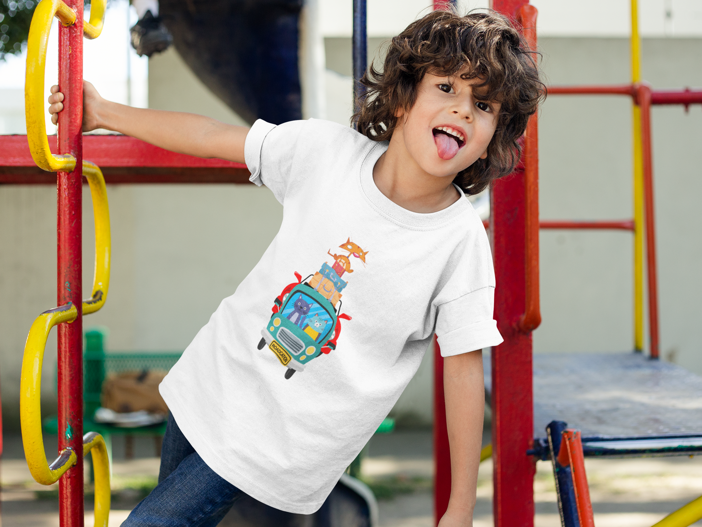 Whimsical Travel Adventure Toddler Tee, Kids Summer Shirt, Playful Vacation T-Shirt, Cute Animal Graphic Tee, Fun Family Trip Apparel