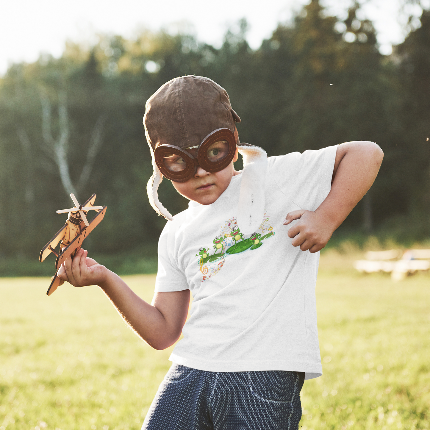 Toddler's Musical Frog Tee - Cute Nature Shirt for Kids, Toddler Gift, Spring Outfit, Birthday Present, Playschool Apparel