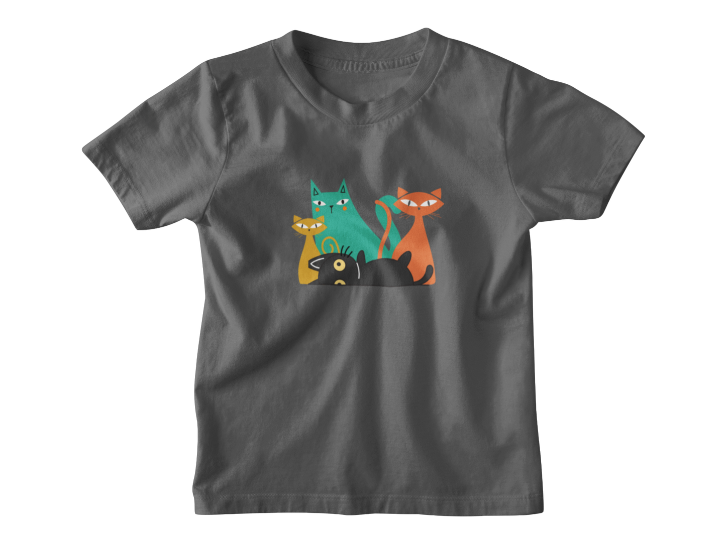 Colorful Cat Toddler T-Shirt – Cute Kids’ Summer Tee, Adorable Kitty Top, Playful Outfit, Fun Gift for Animal Lovers
