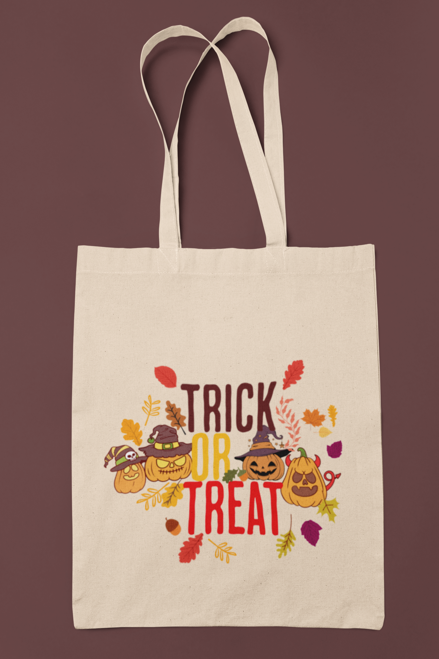 Halloween Cotton Canvas Tote – Reusable Trick or Treat Shopper, Spooky Gift Bag, Fall Festival Tote, Eco-Friendly Holiday Accessory