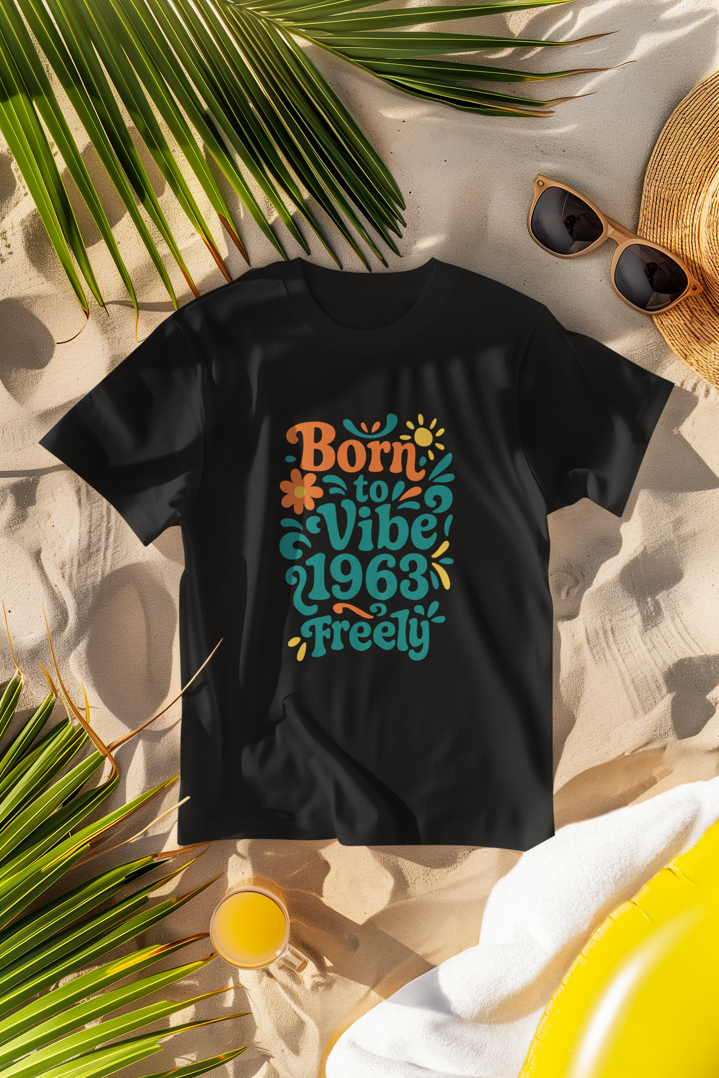 Retro Vibe T-Shirt Born to Vibe 1963 Cotton Tee, Unisex Vintage Shirt, 60s Style Top, Birthday Gift, Casual Everyday Apparel
