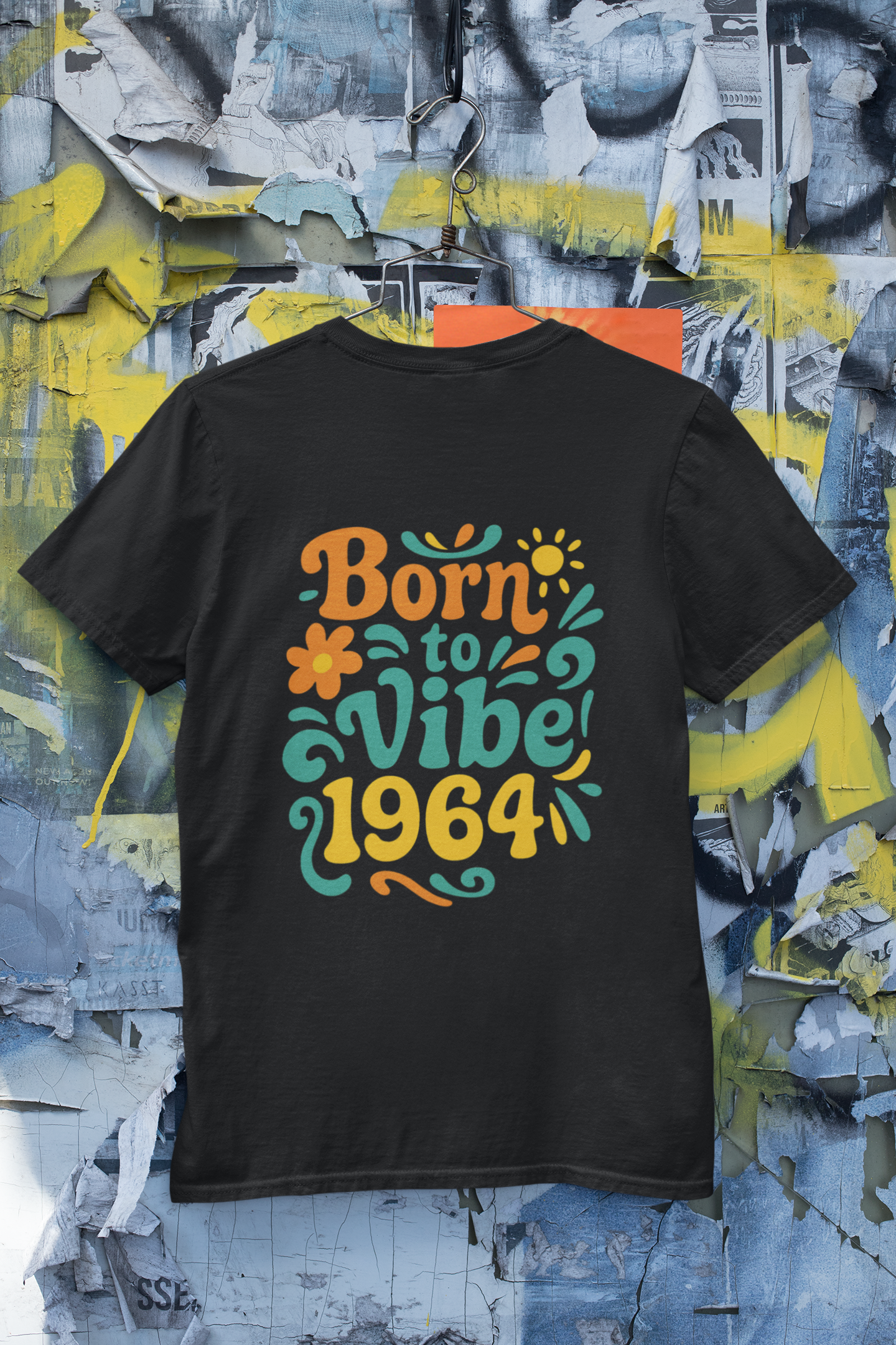 Retro Vibe T-Shirt Born to Vibe 1964 Cotton Tee, Unisex Vintage Shirt, 60s Style Top, Birthday Gift, Casual Everyday Apparel