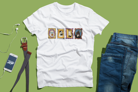 Spooky Portraits Unisex Heavy Cotton Tee - Halloween Shirt, Ghostly Tee, Graphic T-Shirt, Casual Tee, Gift for Occasions