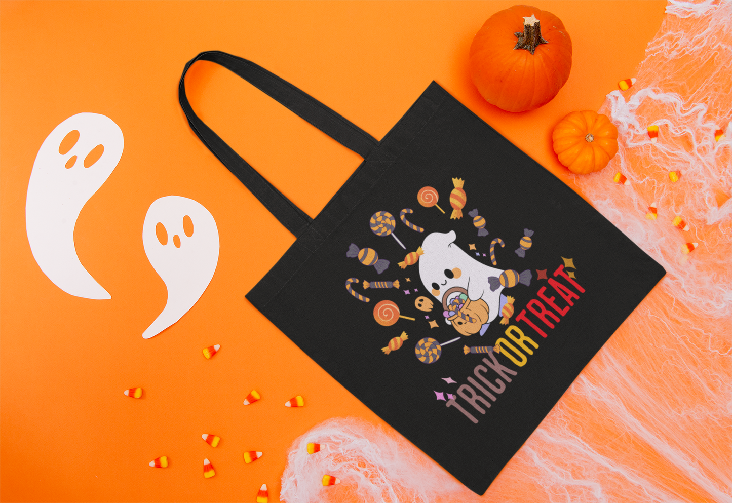 Halloween Cotton Canvas Tote Bag, Trick or Treat Shopper, Eco-Friendly Gift, Holiday Accessory, Cute Costume Bag, Fall Festival Tote