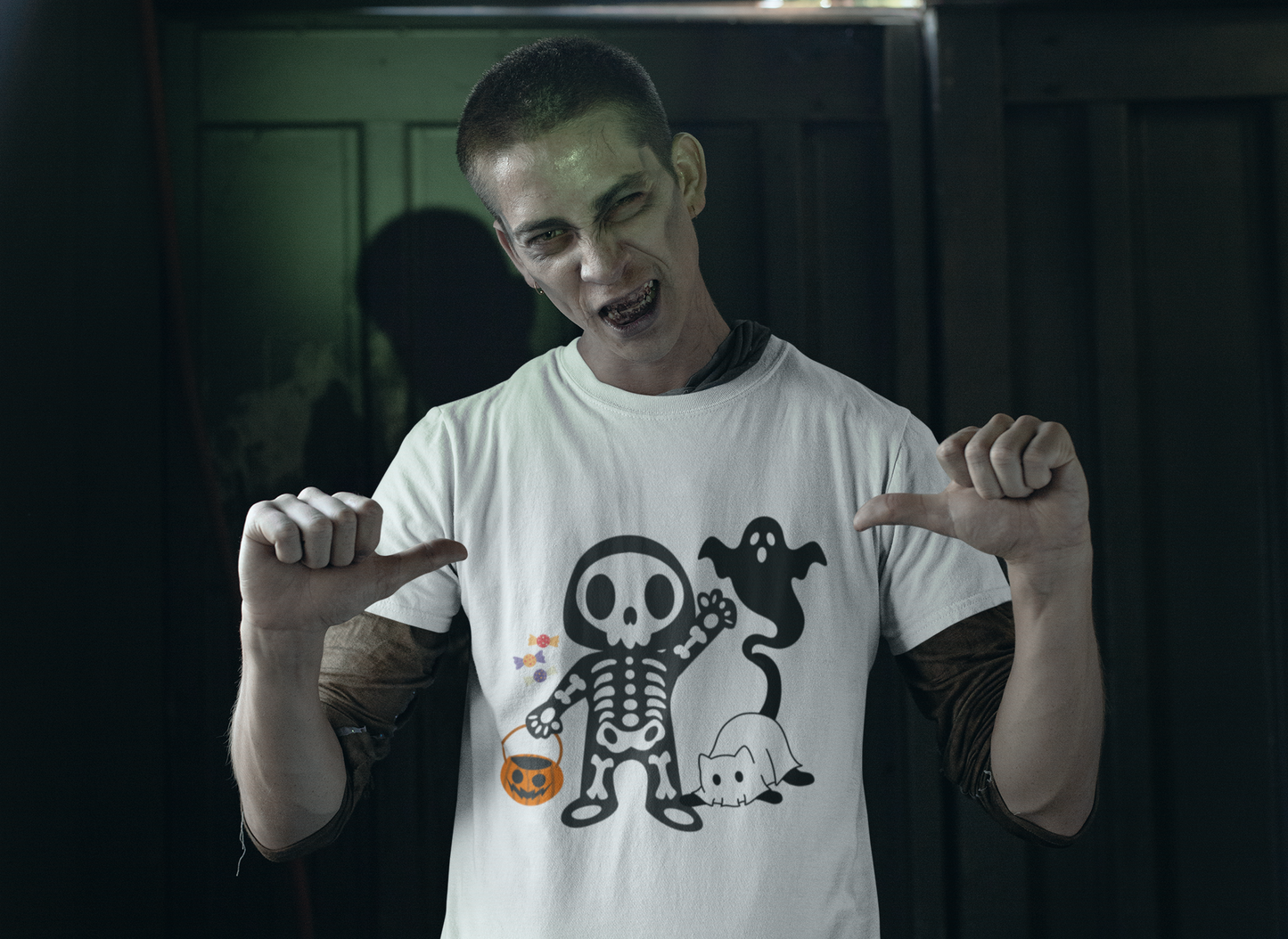 Halloween Skeleton Kids T-Shirt, Cute Ghost Kids Tee, Fun Spooky Shirt for Kids, Halloween Costume Top, Party Wear
