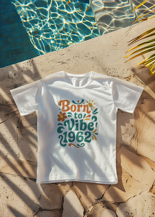 Retro Vibe T-Shirt Born to Vibe 1962 Cotton Tee, Unisex Vintage Shirt, 60s Style Top, Birthday Gift, Casual Everyday Apparel