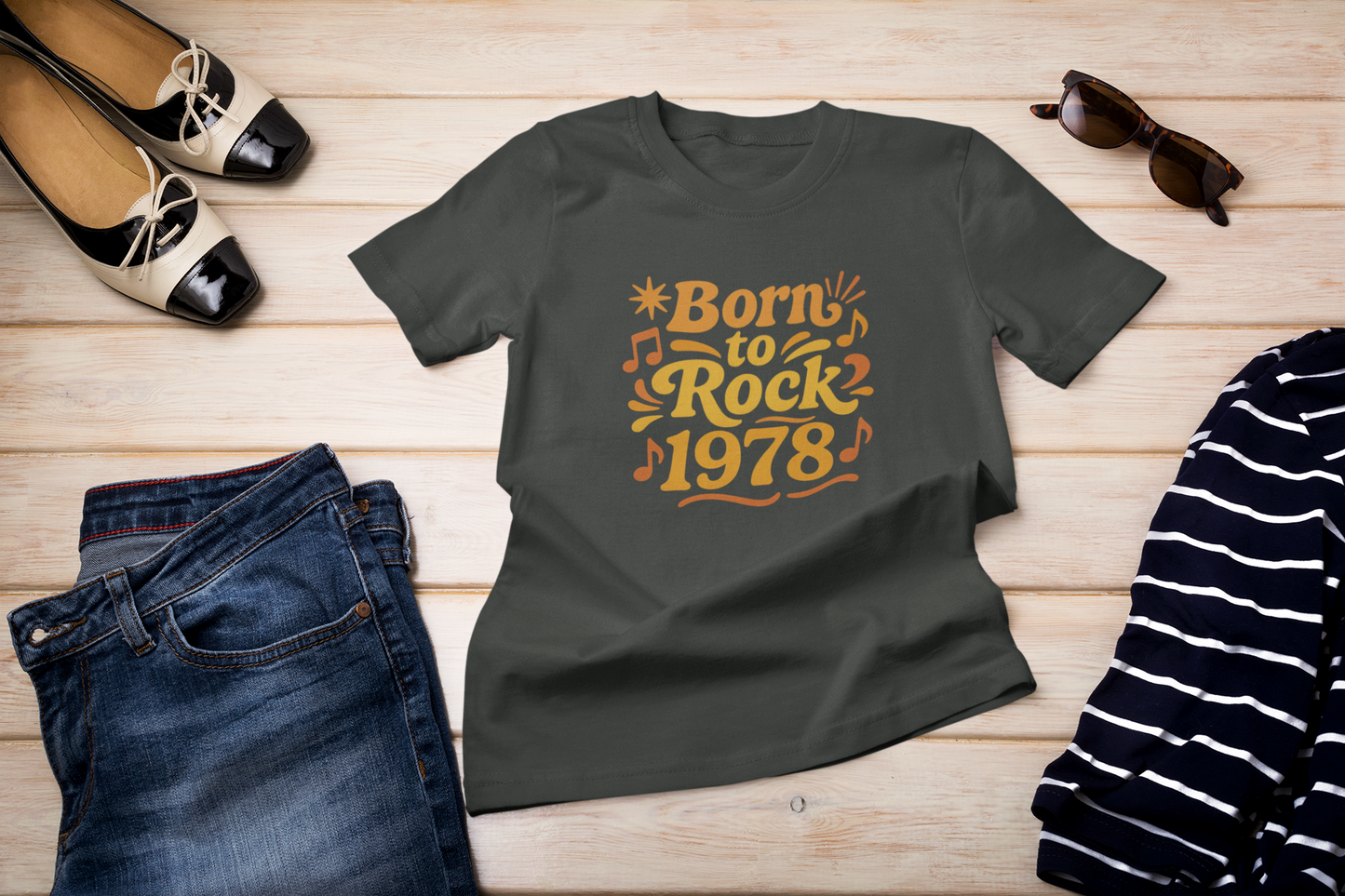 Retro Vibe T-Shirt Born to Vibe 1978 Cotton Tee, Unisex Vintage Shirt, 70s Style Top, Birthday Gift, Casual Everyday Apparel