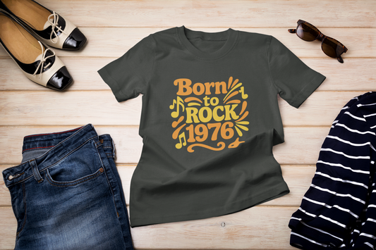 Retro Vibe T-Shirt Born to Vibe 1976 Cotton Tee, Unisex Vintage Shirt, 70s Style Top, Birthday Gift, Casual Everyday Apparel