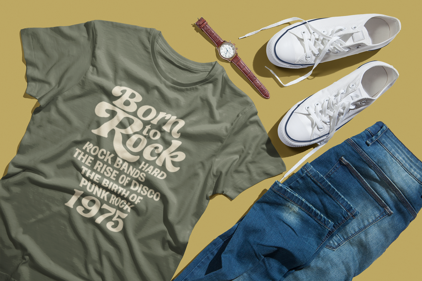 Retro Vibe T-Shirt Born to Vibe 1975 Cotton Tee, Unisex Vintage Shirt, 70s Style Top, Birthday Gift, Casual Everyday Apparel