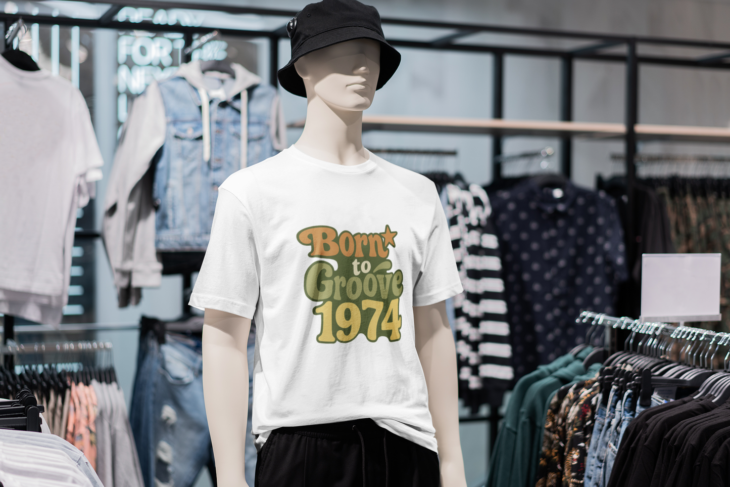 Retro Vibe T-Shirt Born to Vibe 1974 Cotton Tee, Unisex Vintage Shirt, 70s Style Top, Birthday Gift, Casual Everyday Apparel