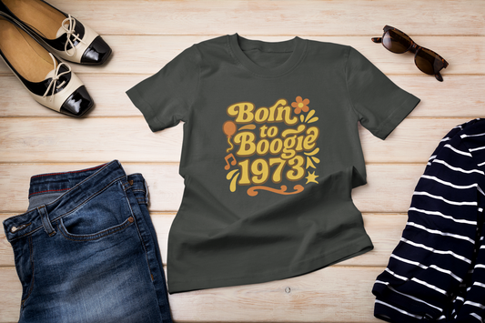 Retro Vibe T-Shirt Born to Vibe 1973 Cotton Tee, Unisex Vintage Shirt, 70s Style Top, Birthday Gift, Casual Everyday Apparel