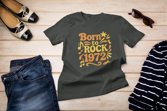Retro Vibe T-Shirt Born to Vibe 1972 Cotton Tee, Unisex Vintage Shirt, 70s Style Top, Birthday Gift, Casual Everyday Apparel