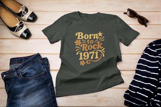 Retro Vibe T-Shirt Born to Vibe 1971 Cotton Tee, Unisex Vintage Shirt, 70s Style Top, Birthday Gift, Casual Everyday Apparel
