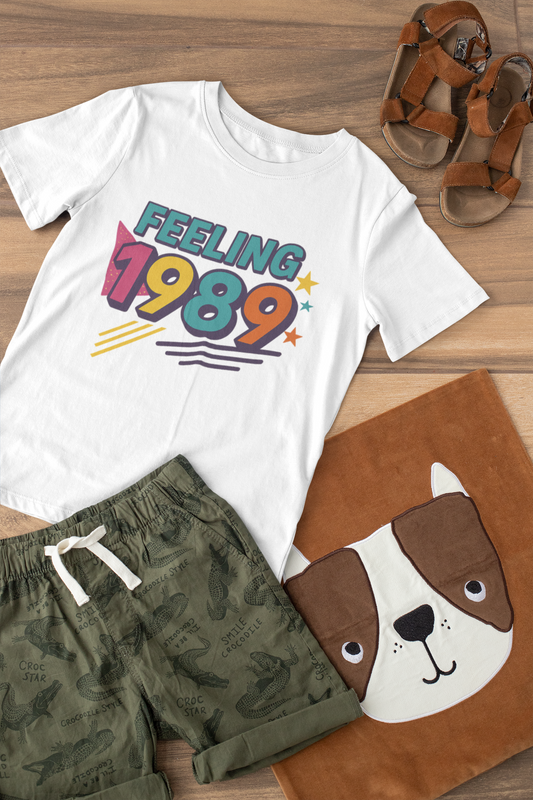 Retro Vibe 1989 T-Shirt Born to Vibe Cotton Tee, Vintage 80s Style Unisex Shirt, Birthday Gift, Casual Everyday Top