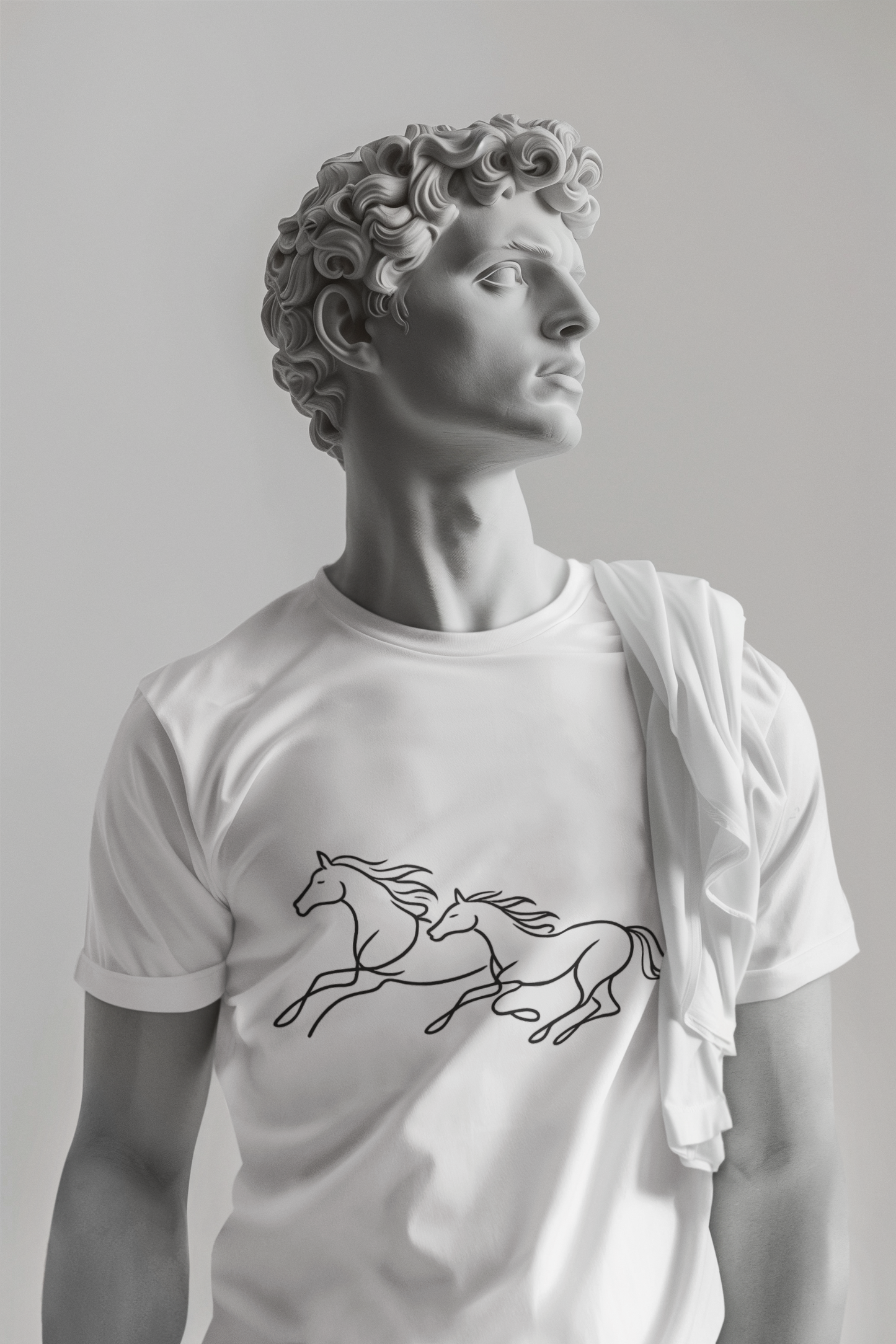 Running Horses T-Shirt — Minimal Line Art Horse Tee