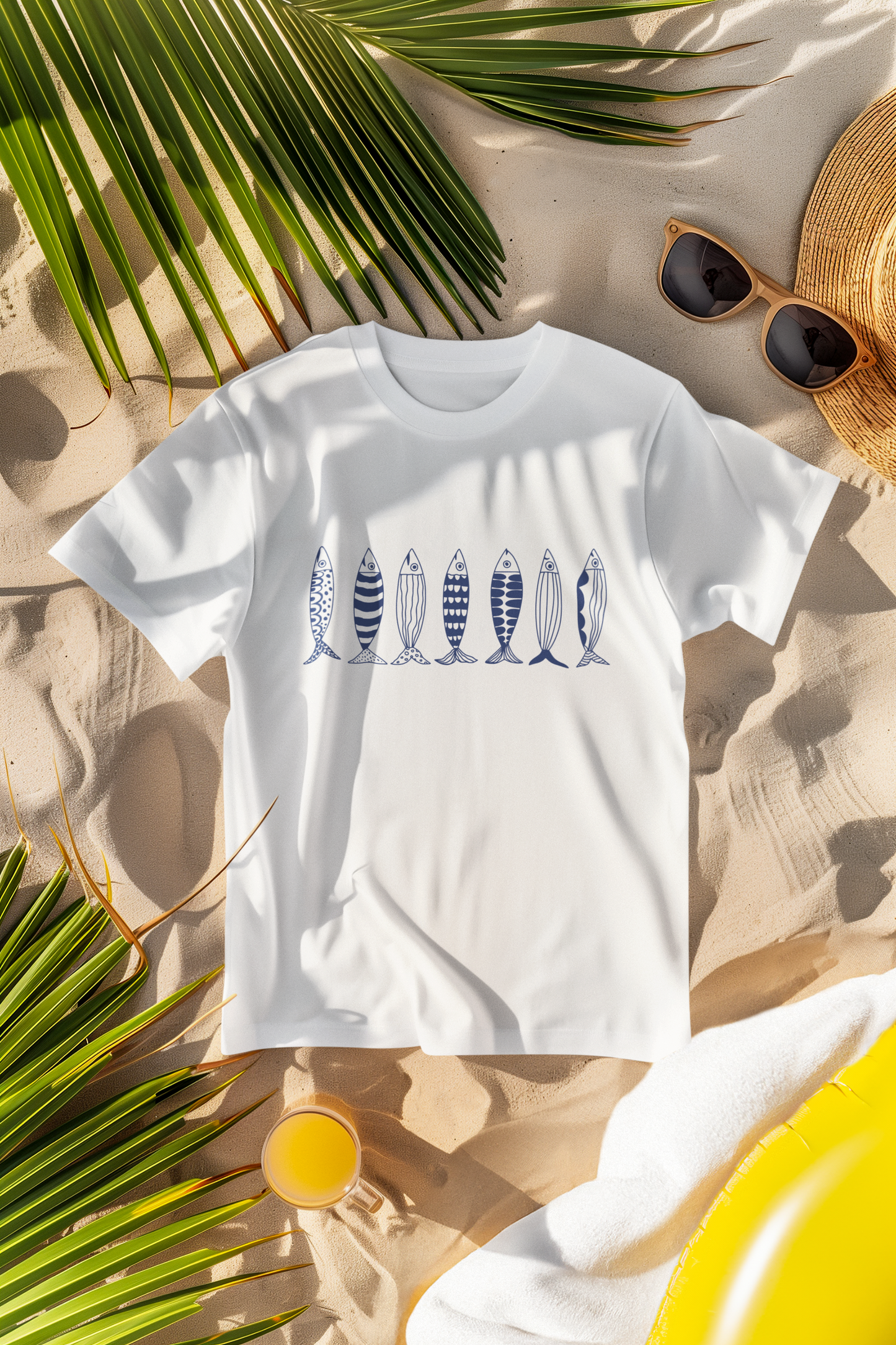 Fishing Fish Pattern T-Shirt, Angler Graphic Tee, Fisherman Gift for Dad, Father's Day Fishing Shirt, Lake Life Unisex Tee