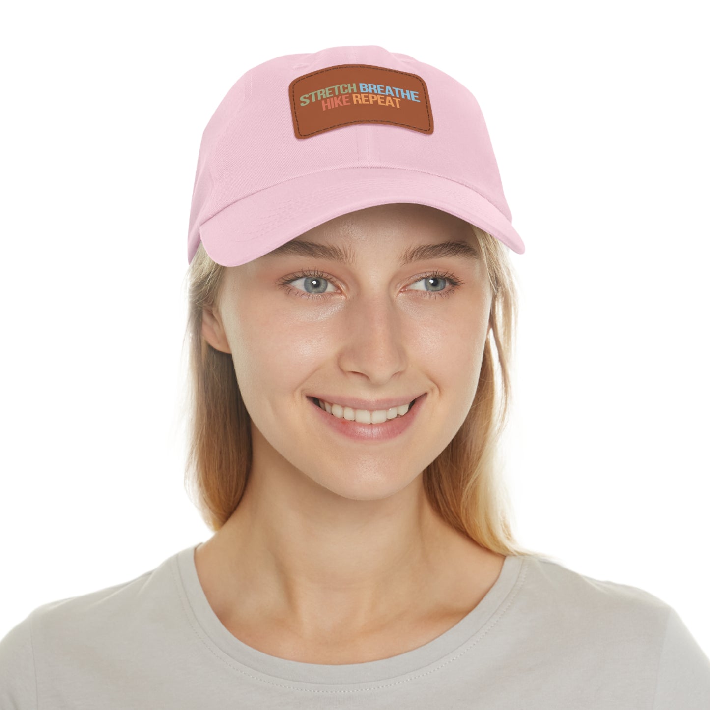 Outdoor Dad Hat with Leather Patch, Hiking Cap, Casual Summer Hat, Gift for Dads, Nature Lover's Accessory