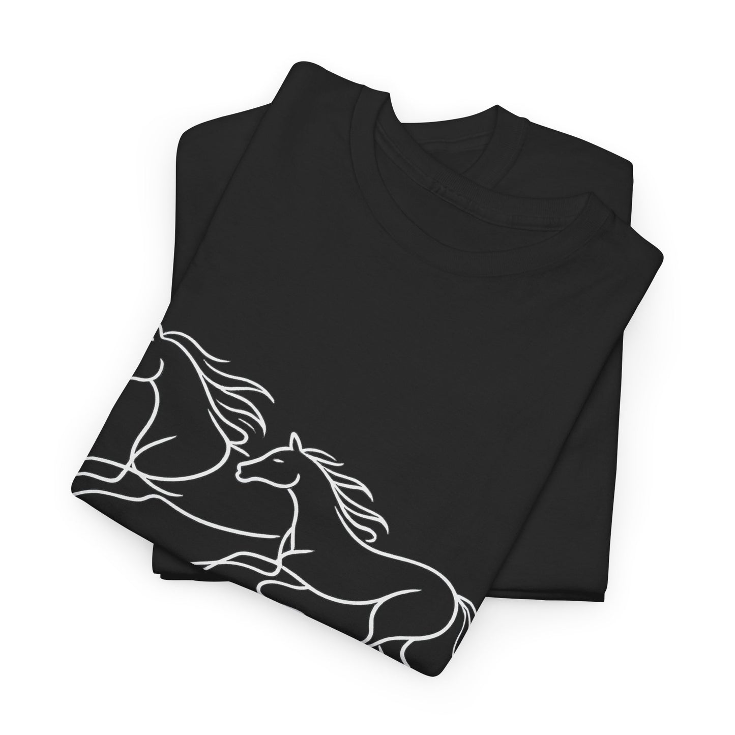 Running Horses T-Shirt — Minimal Line Art Horse Tee