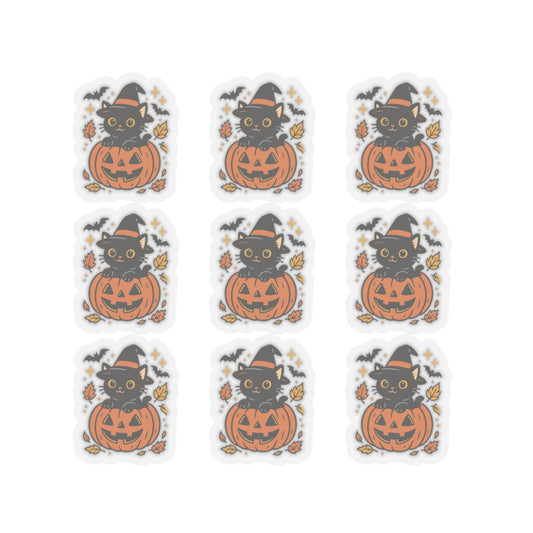 Cute Halloween Cat Stickers, Perfect for Scrapbooking, Gift Wrapping, Laptop, Water Bottle, Journal Decor