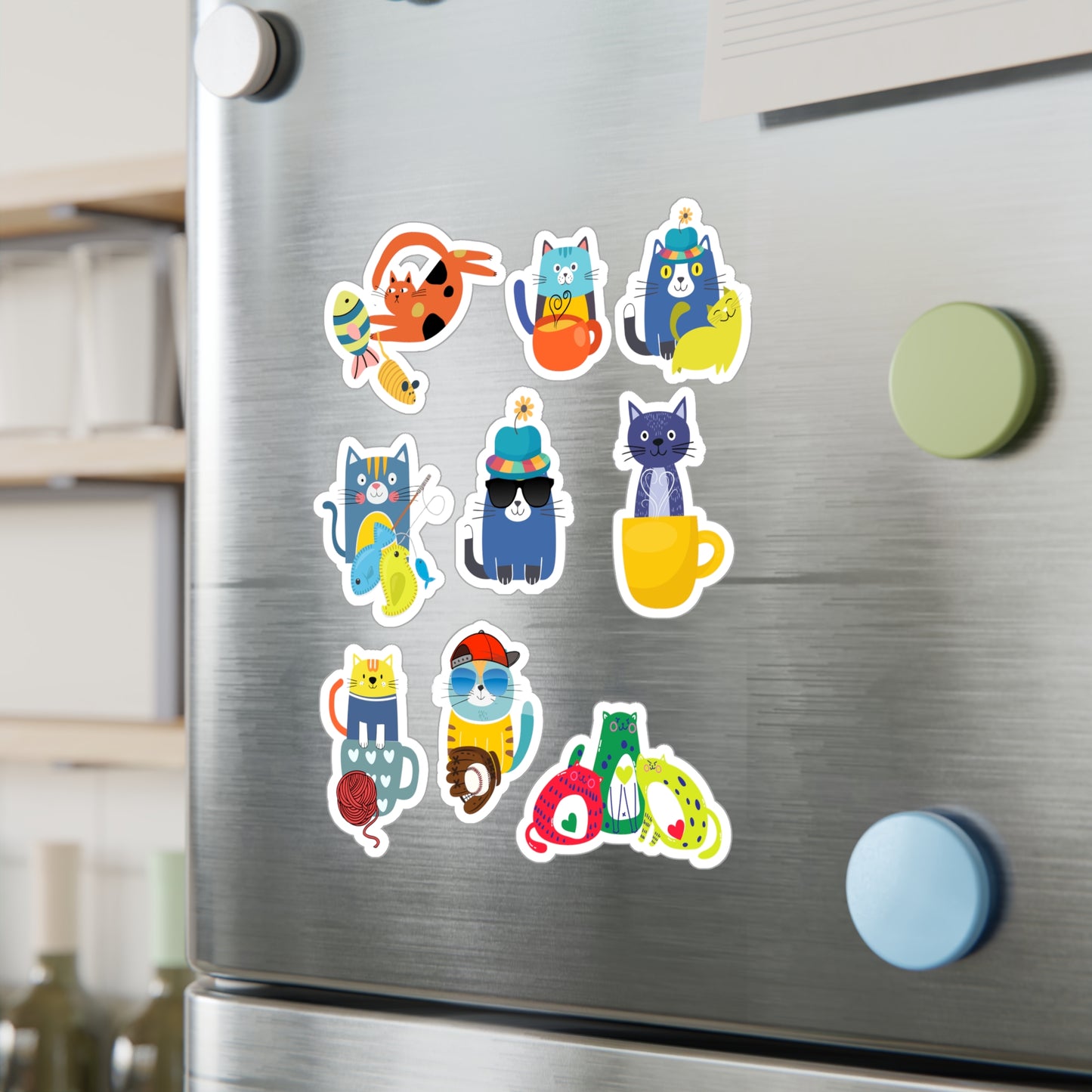 Whimsical Cat Vinyl Stickers | Cute Cat Decals for Laptops, Water Bottles, Scrapbooking, Home Decor, Party Favors & Gifts