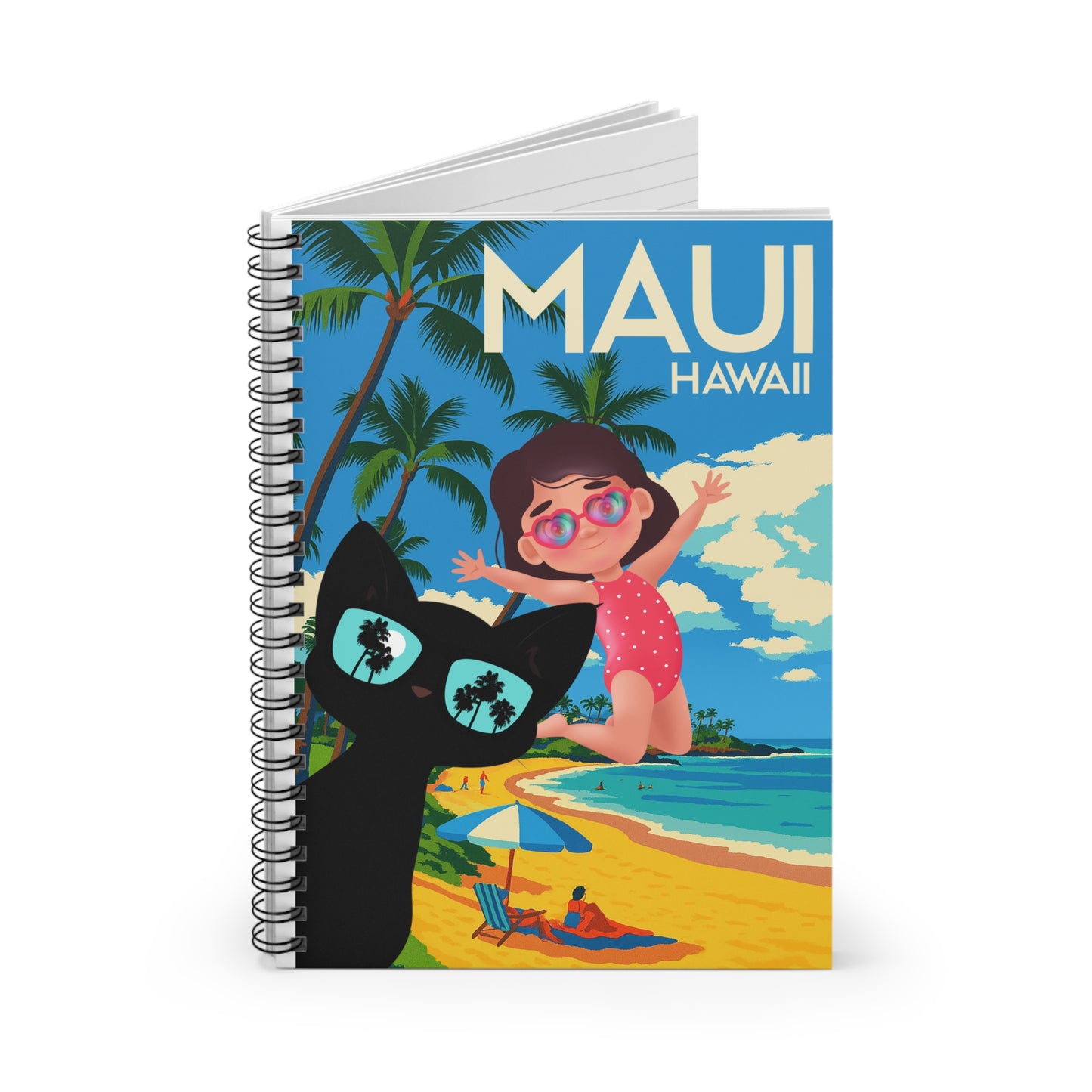 Maui Spiral Notebook – Tropical Island Journal, Colorful Stationery, Gift for Writers, Students, or Travel Lovers
