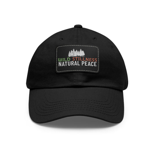 Nature-Inspired Dad Hat – Wild Stillness Adjustable Cap, Outdoor Enthusiast Gift, Camping Hat, Natural Peace Relaxed Fit Cap