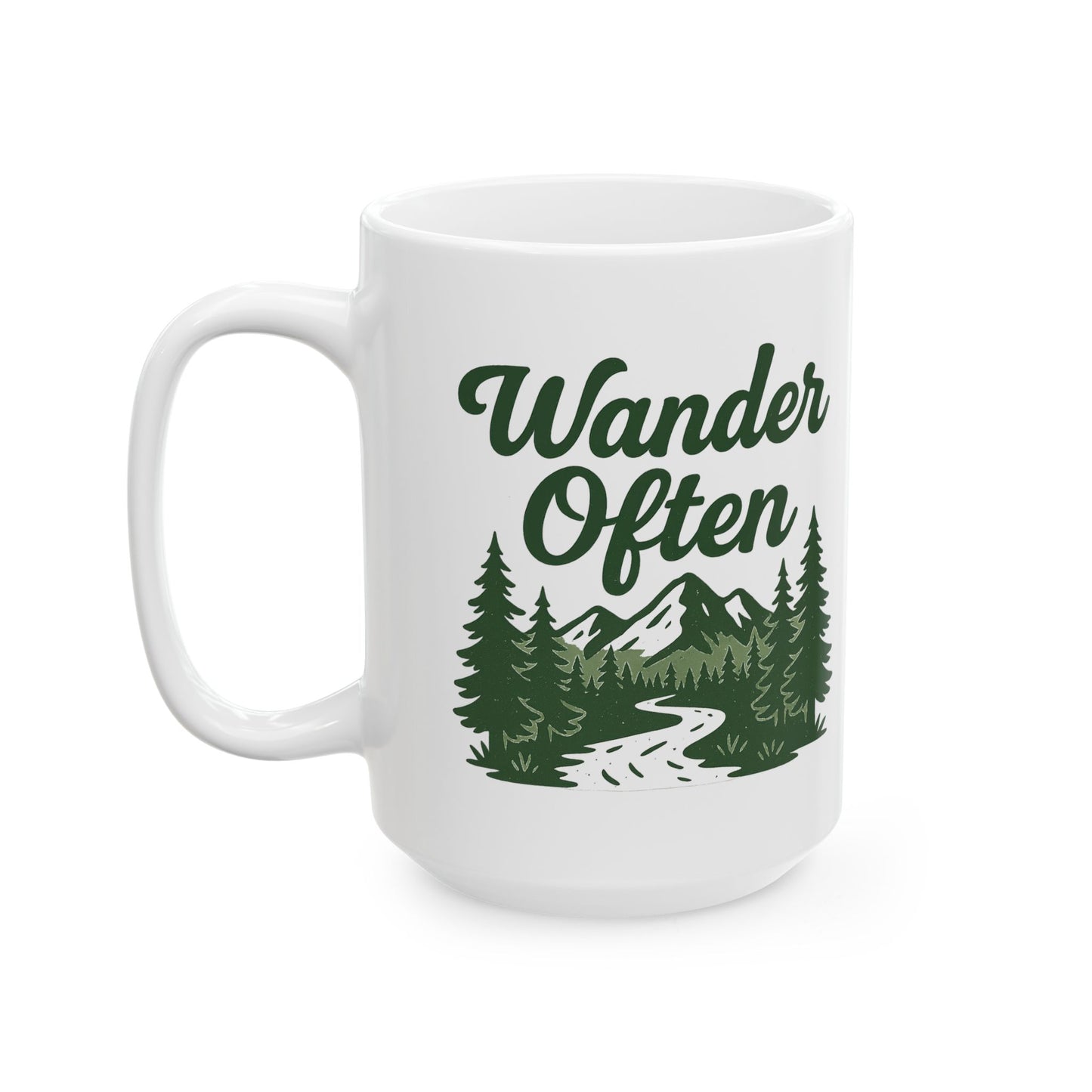 Camping Adventure Mug – Ceramic Coffee Cup, Gift for Nature Lovers (11oz/15oz)