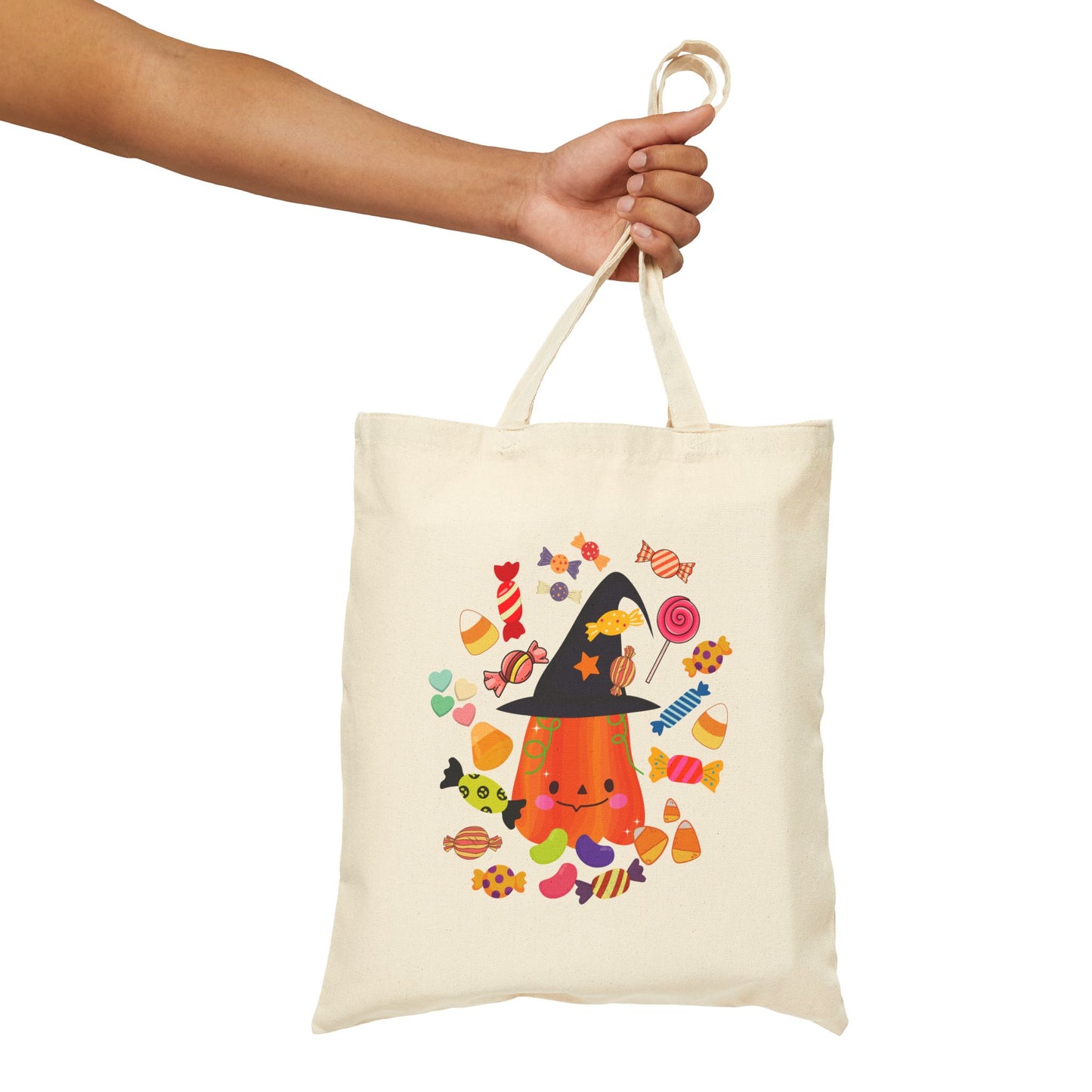 Whimsical Halloween Tote Bag, Cute Pumpkin Design, Trick or Treat Bag, Fall Accessory, Eco Friendly Gift