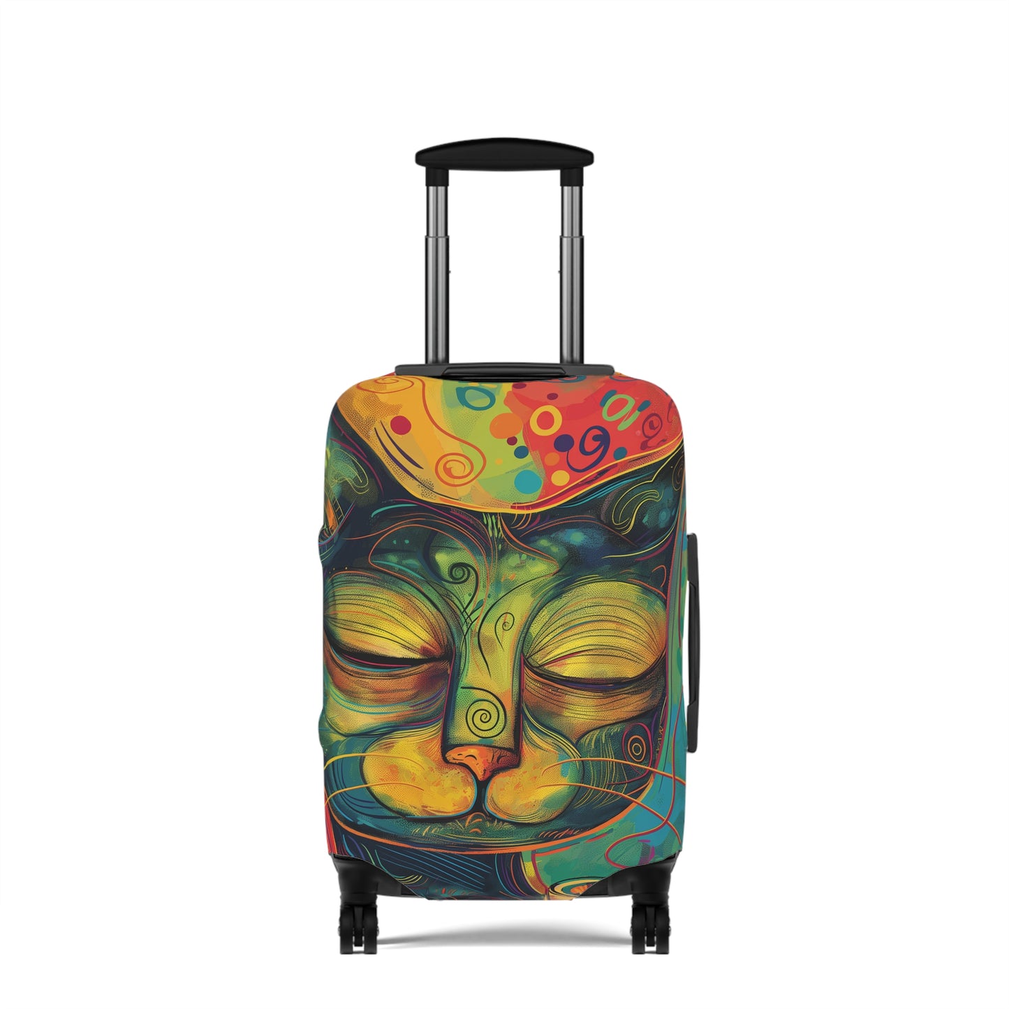 Vibrant Cat Luggage Cover – Colorful Suitcase Protector, Fun Travel Accessory, Pet Lover Gift, Unique Baggage Cover
