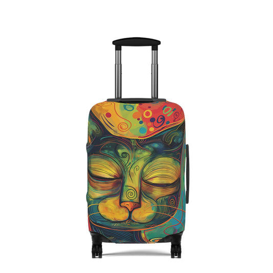Vibrant Cat Luggage Cover – Colorful Suitcase Protector, Fun Travel Accessory, Pet Lover Gift, Unique Baggage Cover