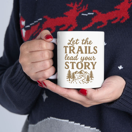 Nature Lover Ceramic Mug Hiking Gift, Outdoor Adventure Coffee Cup