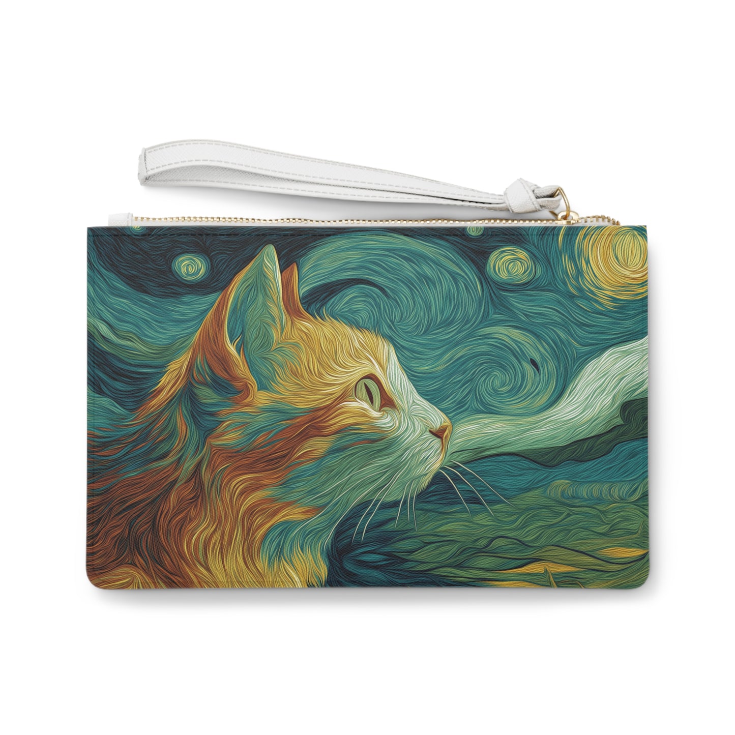 Cat-Themed Clutch Bag – Stylish Cat Pouch, Artistic Zipper Bag, Unique Gift for Pet Lovers, Cute Feline Accessory