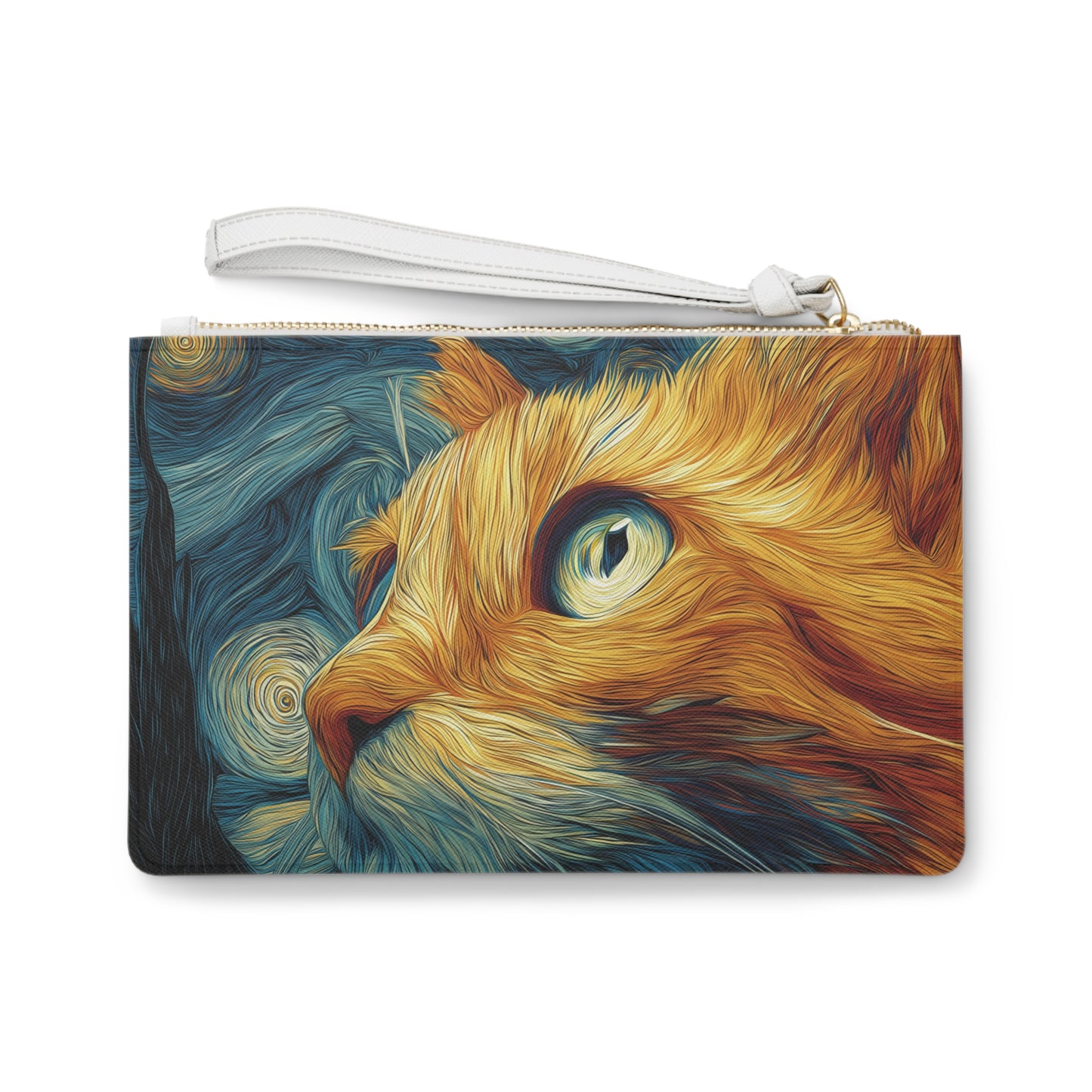 Artistic Cat Clutch Bag – Cute Cosmetic Pouch & Travel Organizer, Unique Gift for Cat Lovers, Stylish Feline Accessory