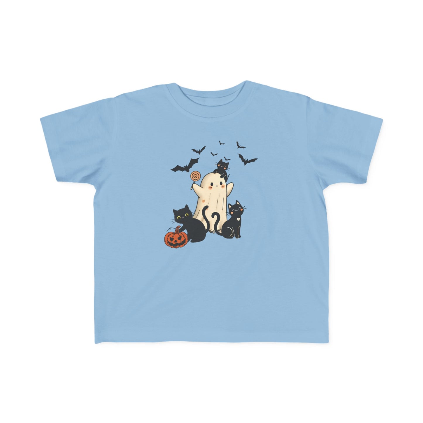 Toddler Halloween Ghost T-Shirt Cute Ghost & Cat Kids Costume Top, Spooky Toddler Tee, Fall Festival Outfit
