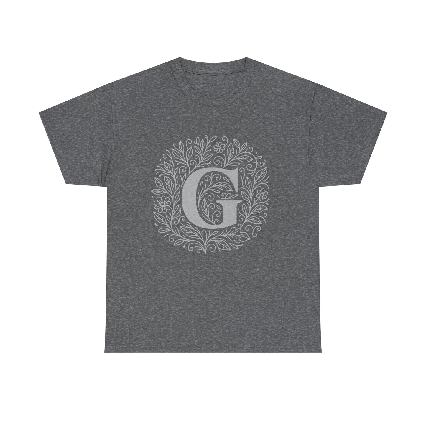 Personalized Initial G, Unisex Heavy Cotton Tee, Custom Graphic T-Shirt, Gifts for Her, Birthday, Casual Wear, Women's Fashion