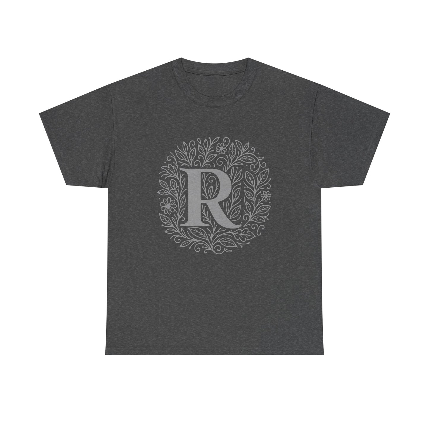 Personalized Initial R, Unisex Heavy Cotton Tee, Custom Graphic T-Shirt, Gifts for Her, Birthday, Casual Wear, Women's Fashion