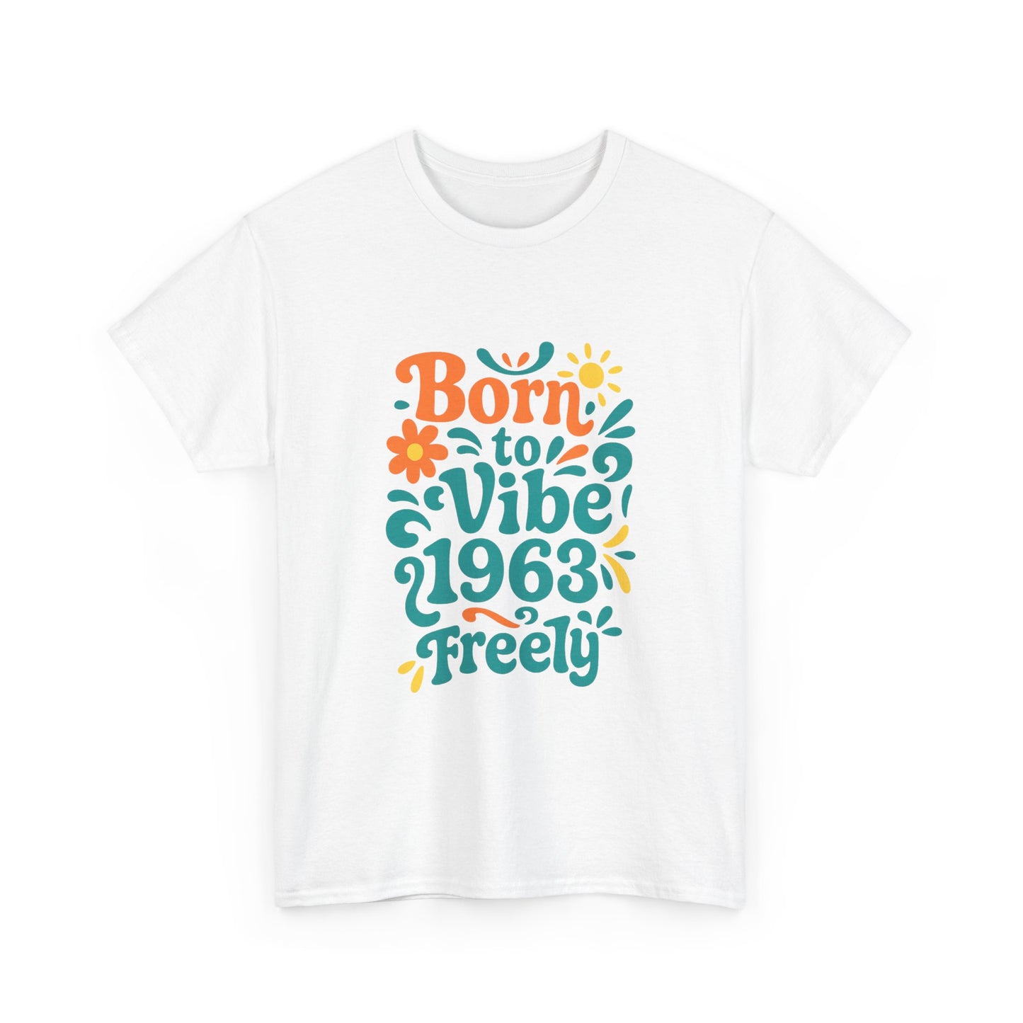 Retro Vibe T-Shirt Born to Vibe 1963 Cotton Tee, Unisex Vintage Shirt, 60s Style Top, Birthday Gift, Casual Everyday Apparel
