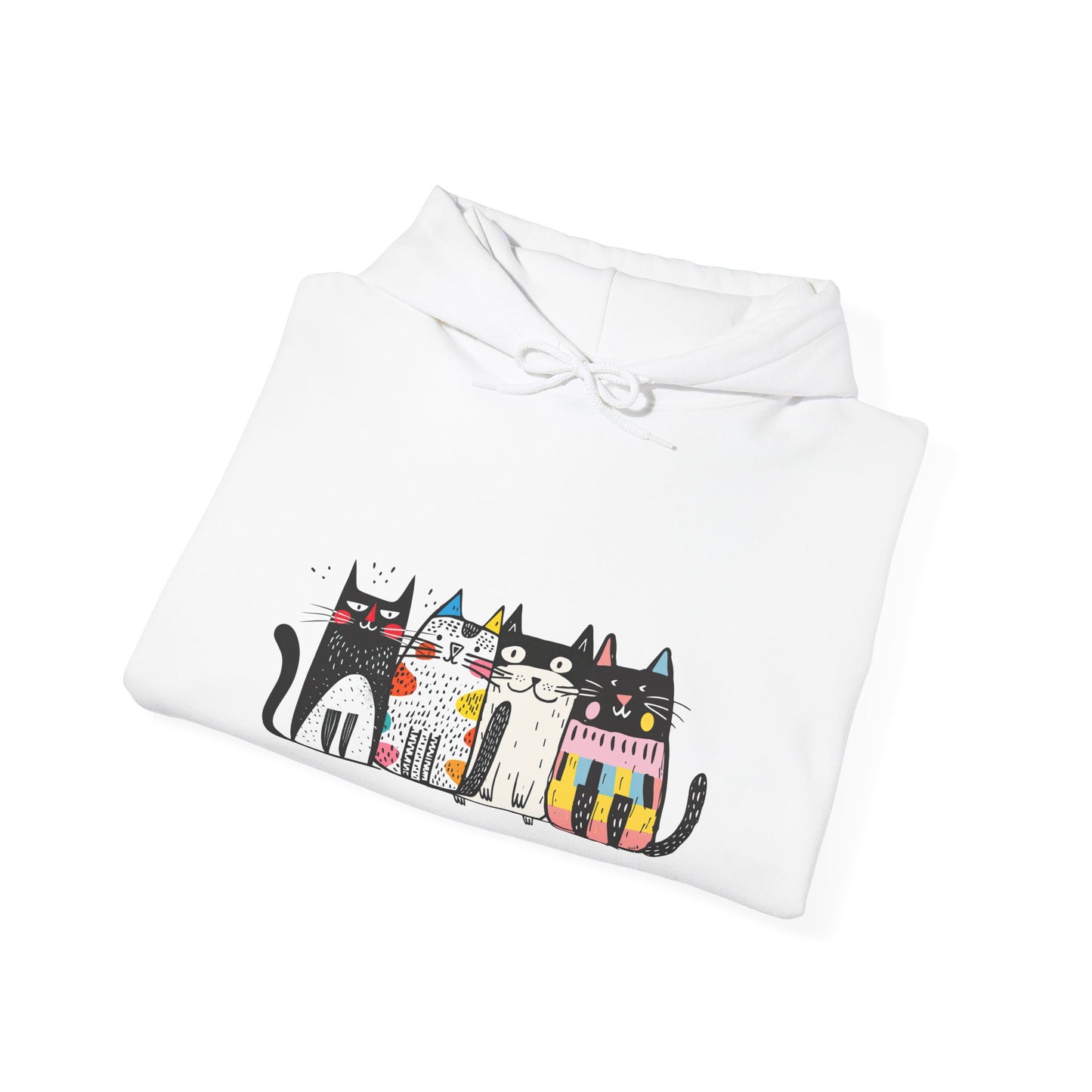 Cute Cat Graphic Hoodie, Funny Cat Lover Sweatshirt, Cozy Unisex Fleece Hoodie, Gift for Cat Lovers