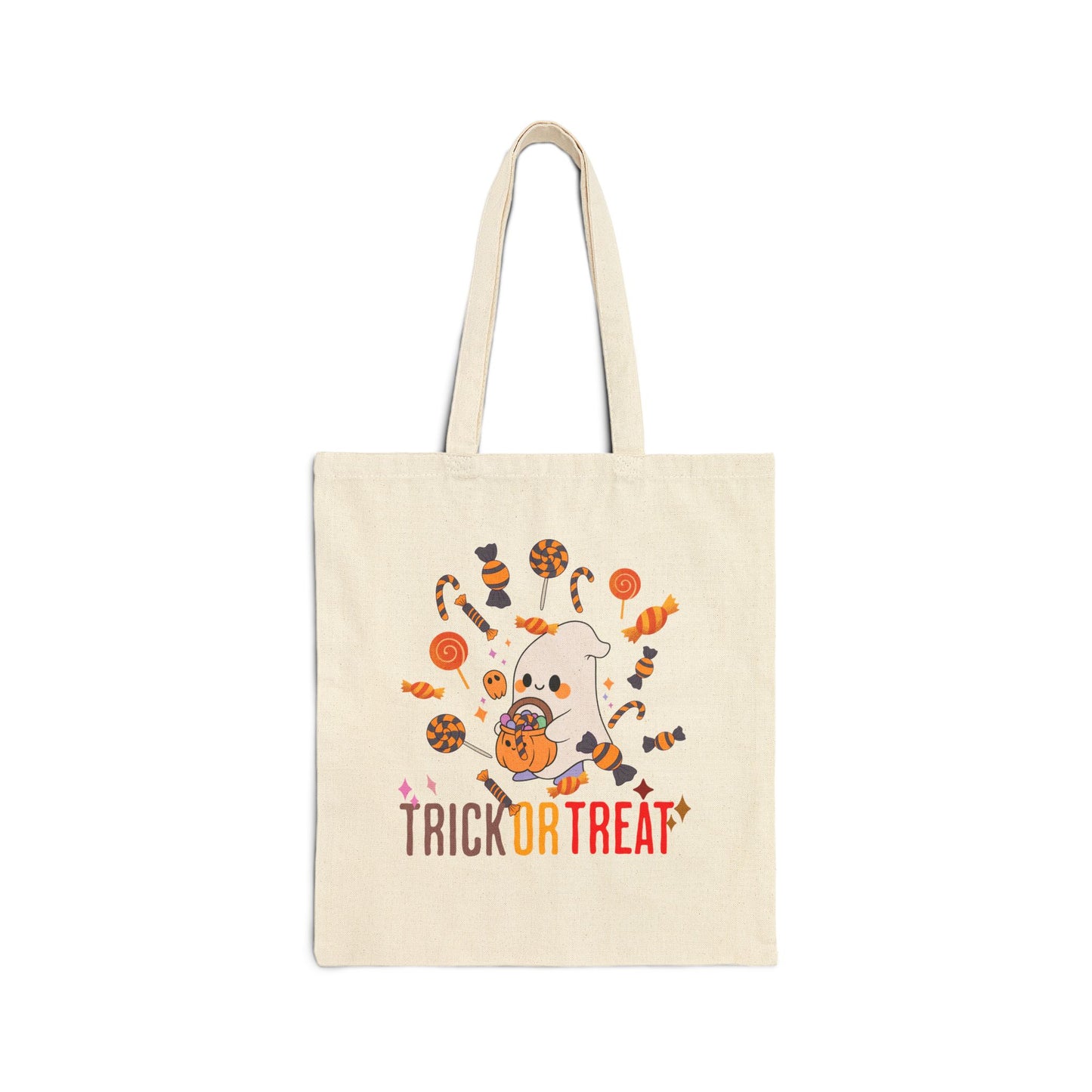 Halloween Cotton Canvas Tote Bag, Trick or Treat Shopper, Eco-Friendly Gift, Holiday Accessory, Cute Costume Bag, Fall Festival Tote