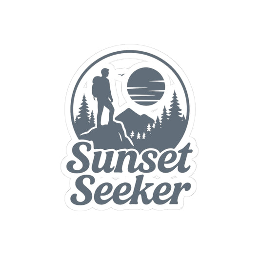Sunset Seeker Vinyl Sticker | Nature Travel Adventure Decal | Kiss-Cut Waterproof Sticker for Laptops & Water Bottles
