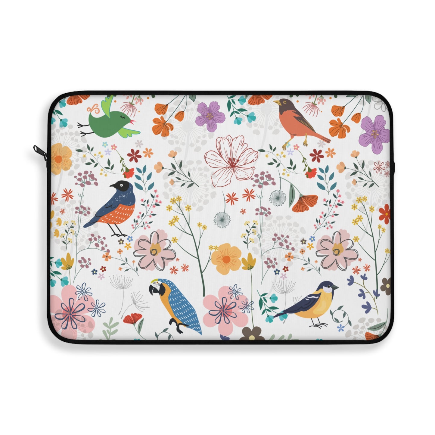 Floral Bird Laptop Sleeve | Stylish Computer Case, Gift for Students, Work Accessories, Mother's Day Present, Nature Lover Gift