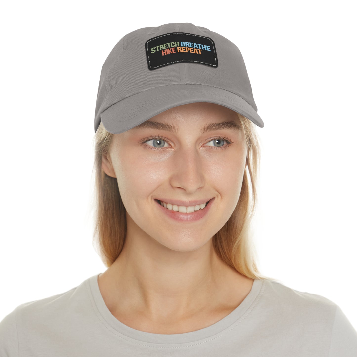 Outdoor Dad Hat with Leather Patch, Hiking Cap, Casual Summer Hat, Gift for Dads, Nature Lover's Accessory