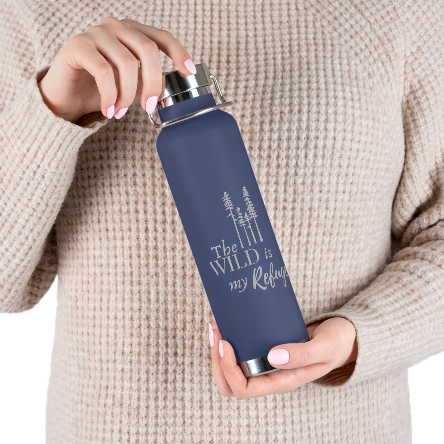 The Wild Is My Refuge – 22oz Insulated Water Bottle | Adventure Gift for Nature Love