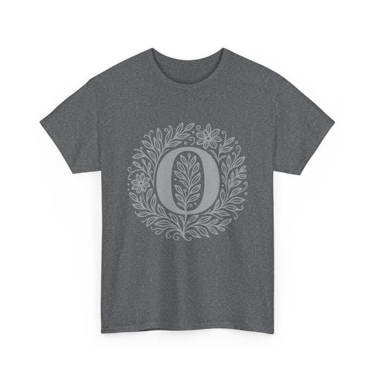 Personalized Initial O, Unisex Heavy Cotton Tee, Custom Graphic T-Shirt, Gifts for Her, Birthday, Casual Wear, Women's Fashion