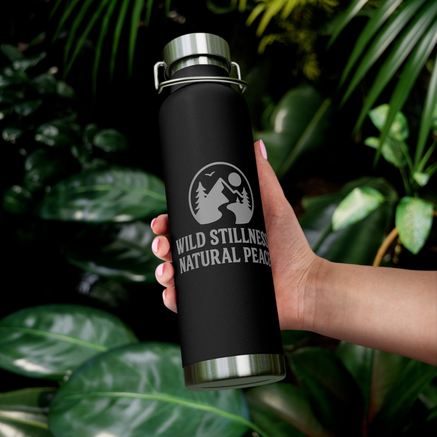 Wild Stillness, Natural Peace – 22oz Insulated Water Bottle | No-Sweat, Eco-Friendly Gift for Nature Lovers