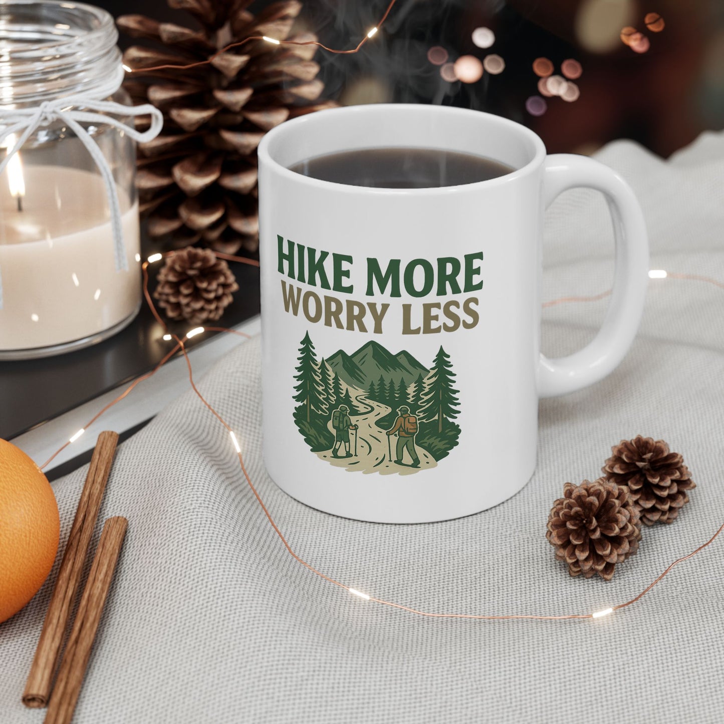 Hiking Adventure Mug Nature Travel Coffee Cup, Eco-Friendly Outdoor Gift