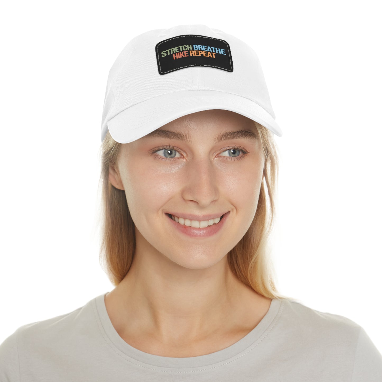 Outdoor Dad Hat with Leather Patch, Hiking Cap, Casual Summer Hat, Gift for Dads, Nature Lover's Accessory