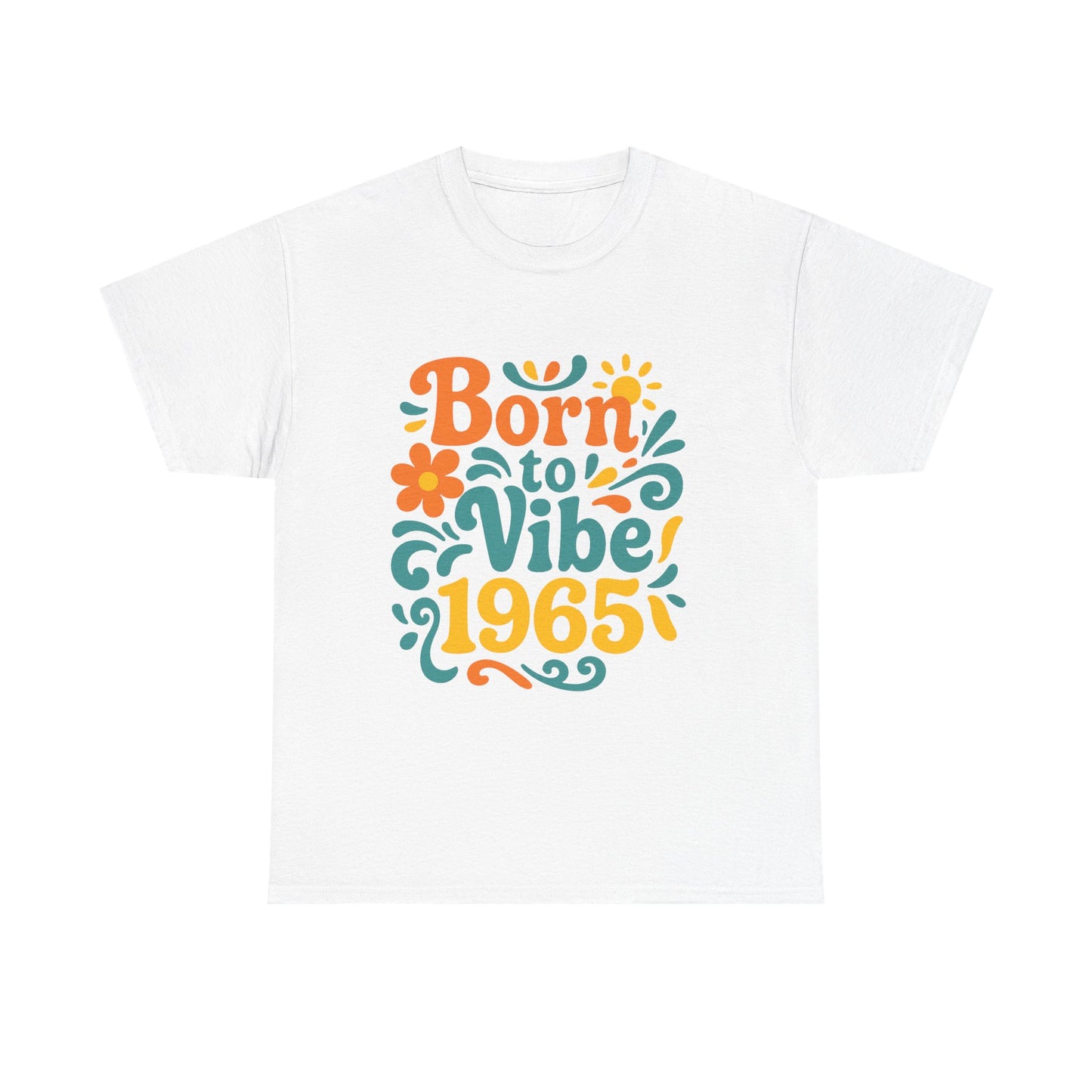 Retro Vibe T-Shirt Born to Vibe 1965 Cotton Tee, Unisex Vintage Shirt, 60s Style Top, Birthday Gift, Casual Everyday Apparel
