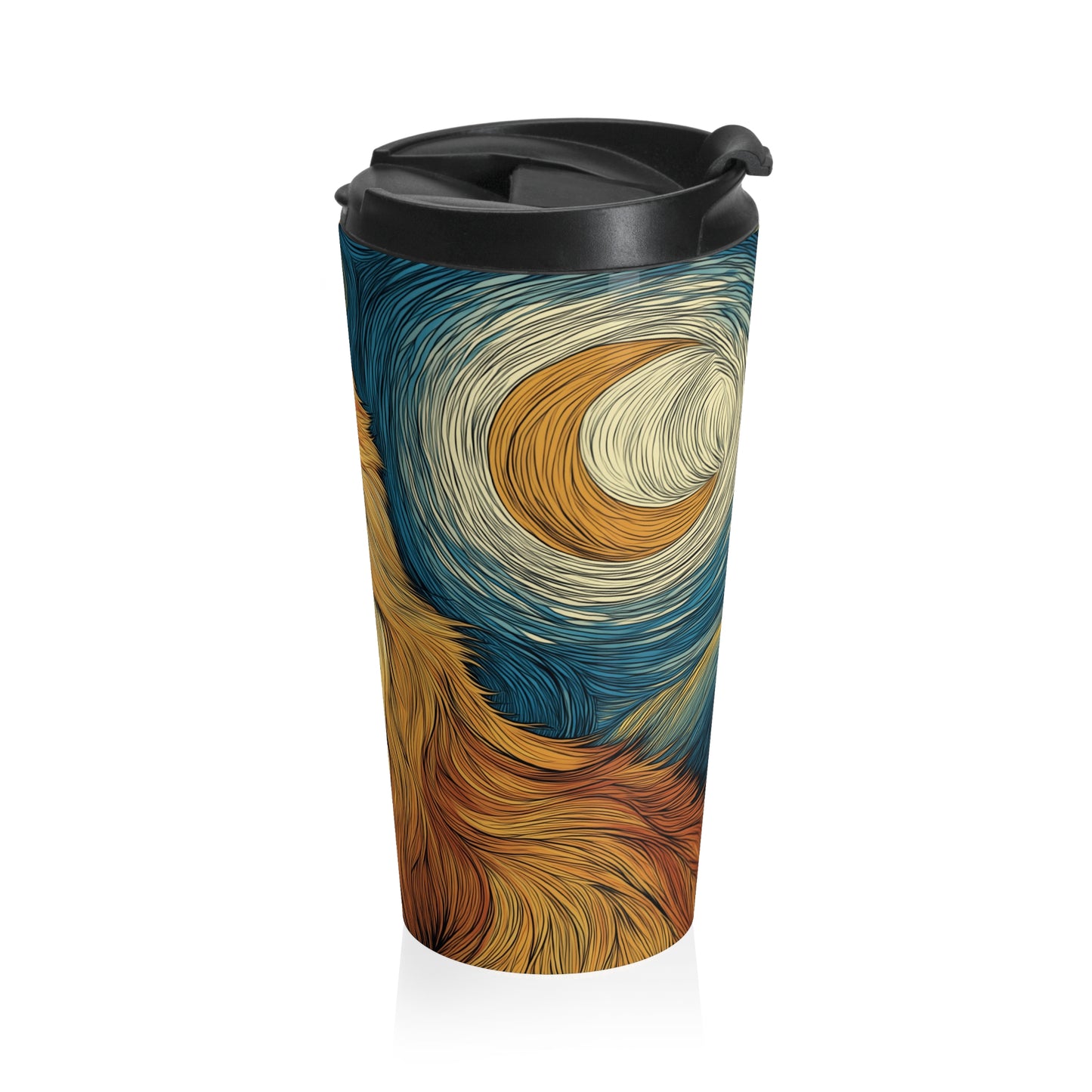 Artistic Pet Travel Mug – Stainless Steel Coffee Tumbler for Dog & Cat Lovers, Animal Lover Gift, Reusable Drinkware for Home & Travel